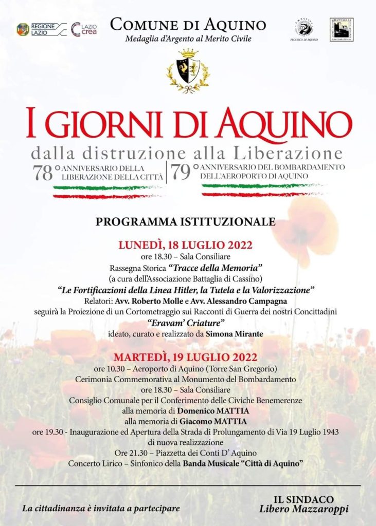I Giorni di Aquino: la città ricorda gli eventi bellici con una due giorni di iniziative